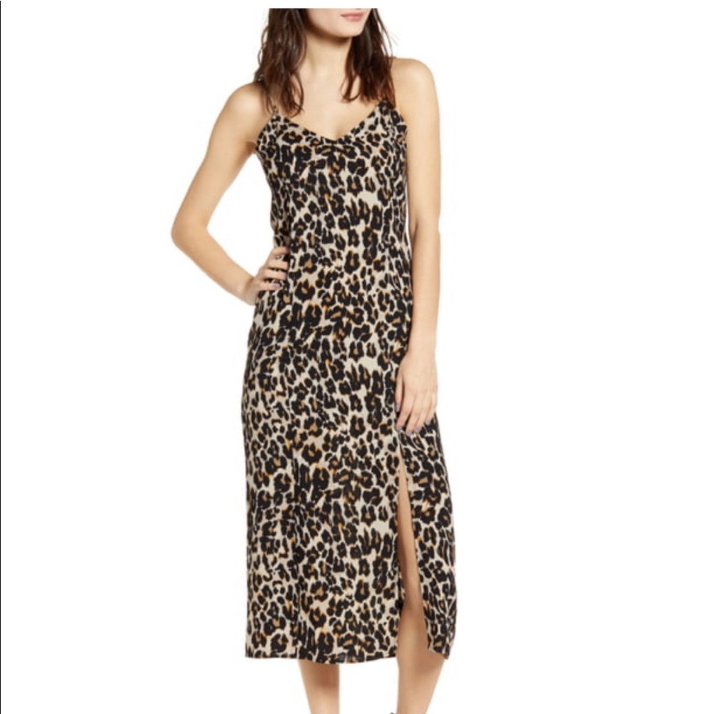 BP Leopard Midi Slipdress